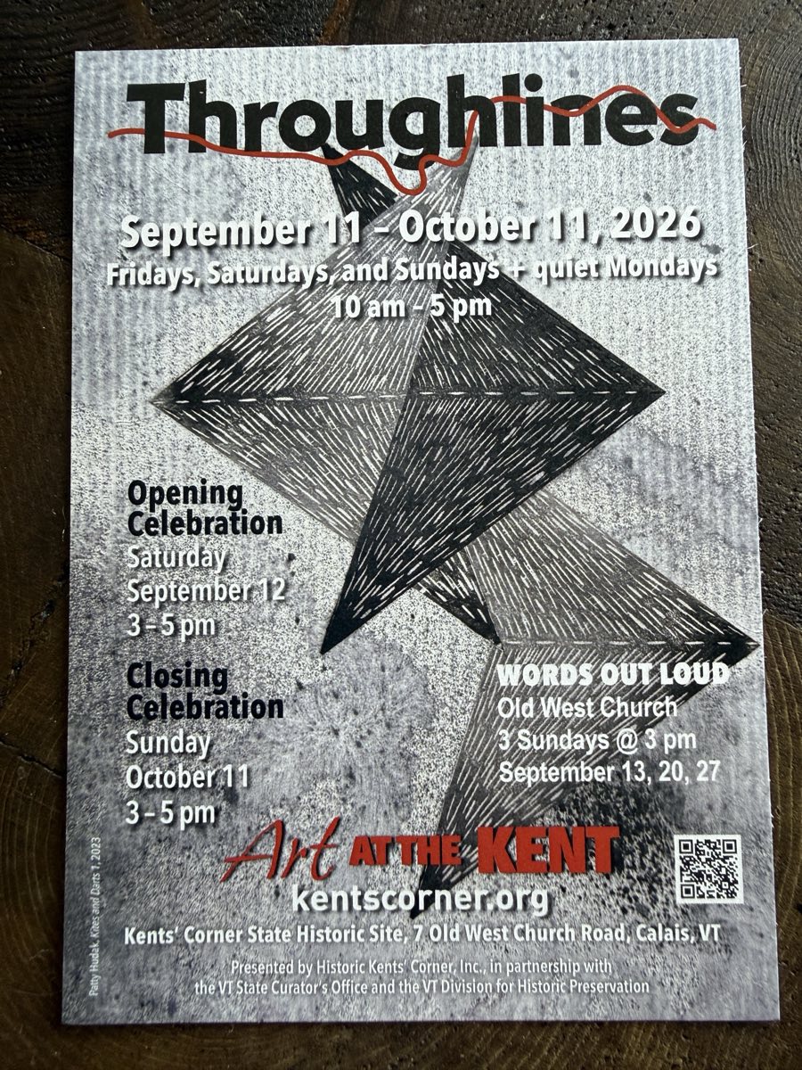 Poster for the Throughlines show at Kent's Corner, September 11 to October 11, 2026.